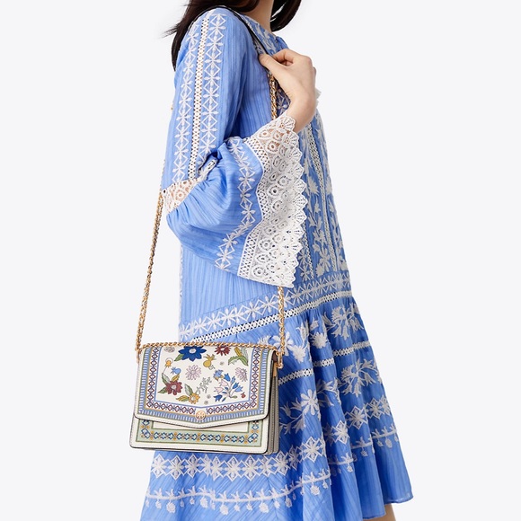 🌈🌸NeW! Tory Burch Robinson Floral Shoulder Bag - Picture 5 of 14